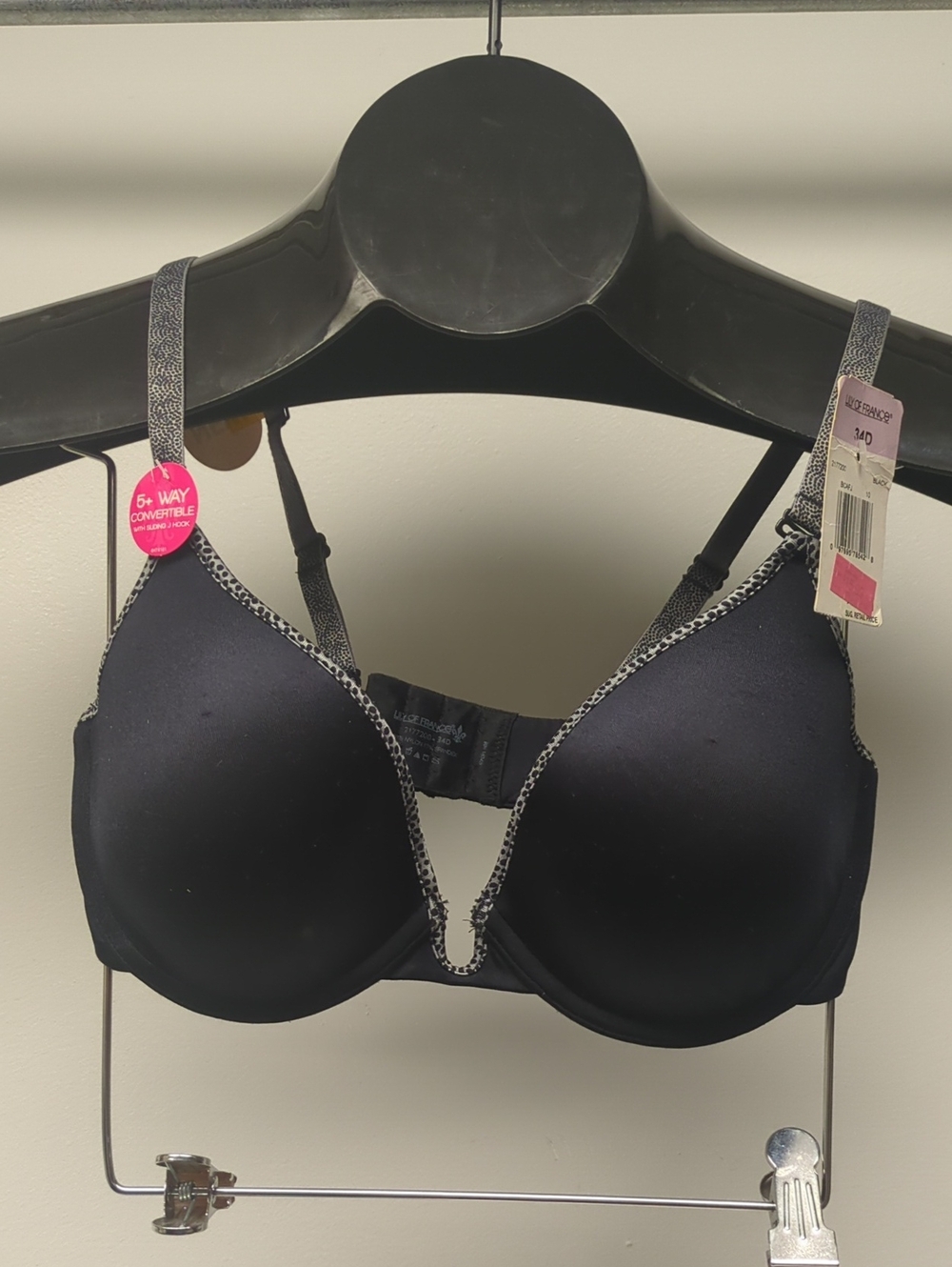 34D Lily Of France Extreme U Plunge Bra Mult 5+i Way Convertible Straps New